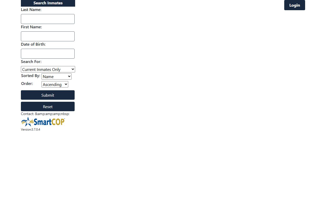 Columbia County jail roster inmate search form on SmartWEB JAIL View