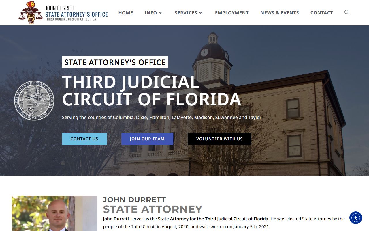 Third Judicial Circuit State Attorney site for Columbia County court records after an arrest