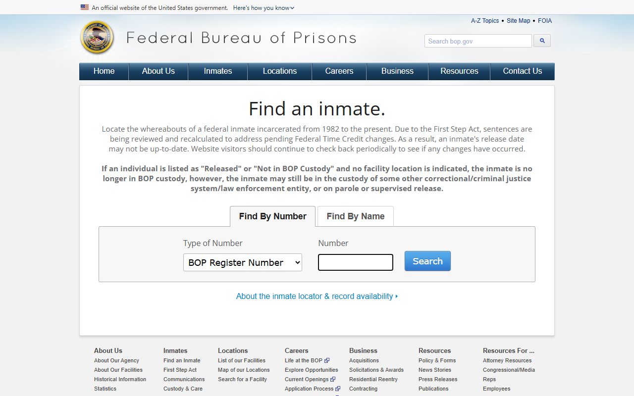 Federal Bureau of Prisons inmate locator compared with Columbia County jail booking photos