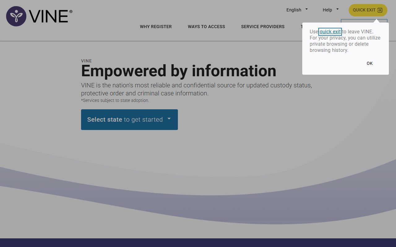 VINELink Florida custody-status search for Columbia County inmate records